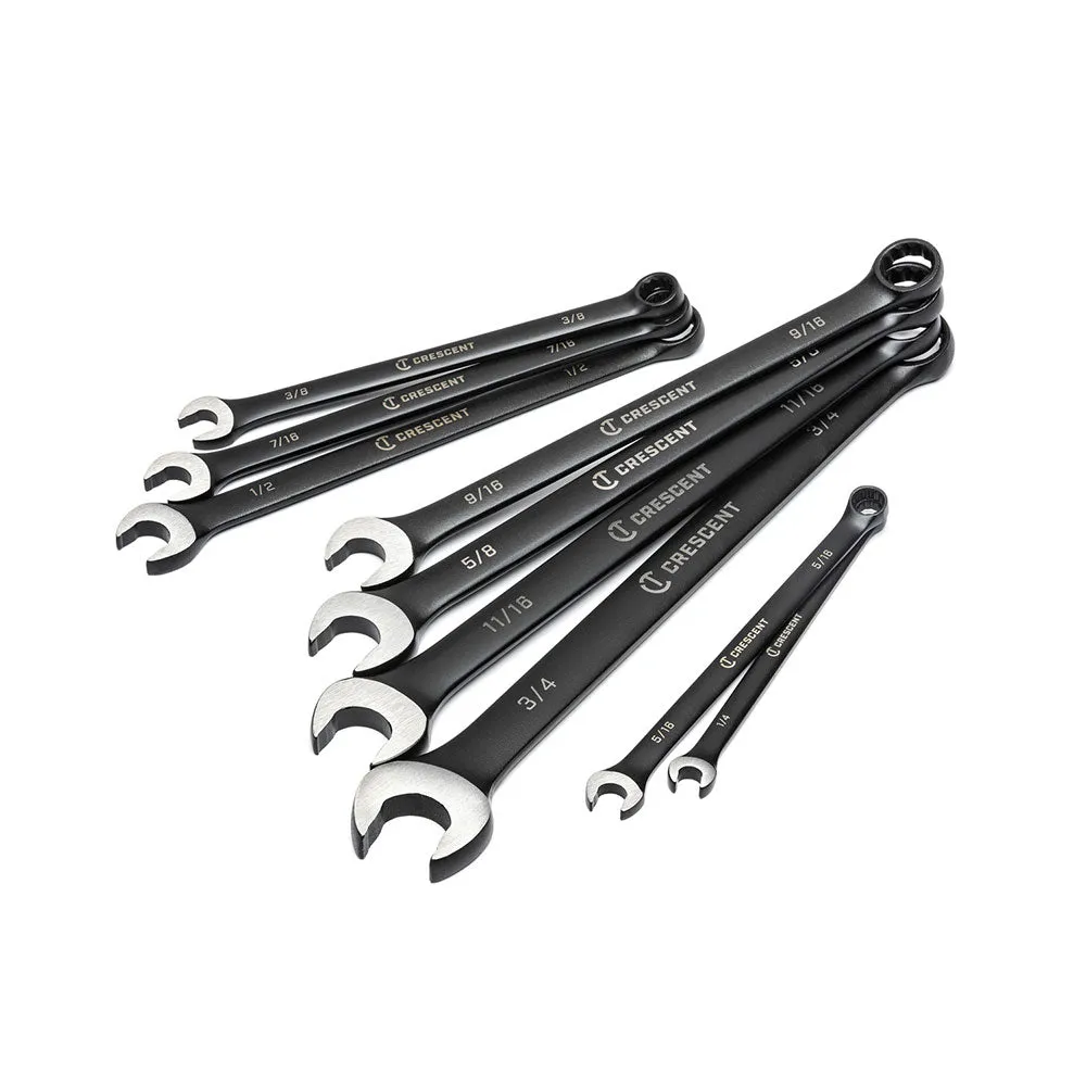 Crescent  CCWS9BS 9pc X10 12 Point Long Pattern Combination SAE Wrench Set