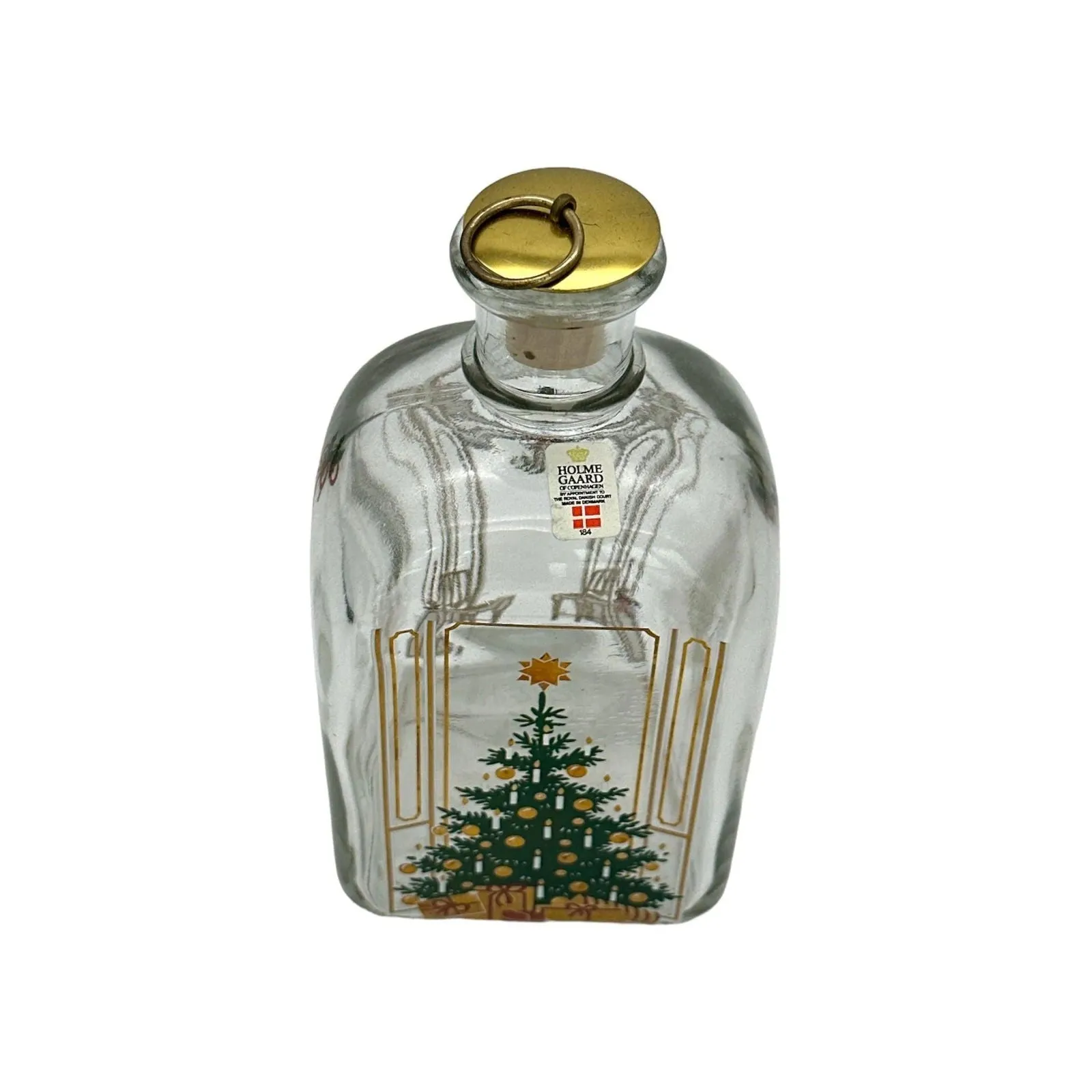 Danish Christmas Decanter: Vintage Holmegaard Art Glass Collectible