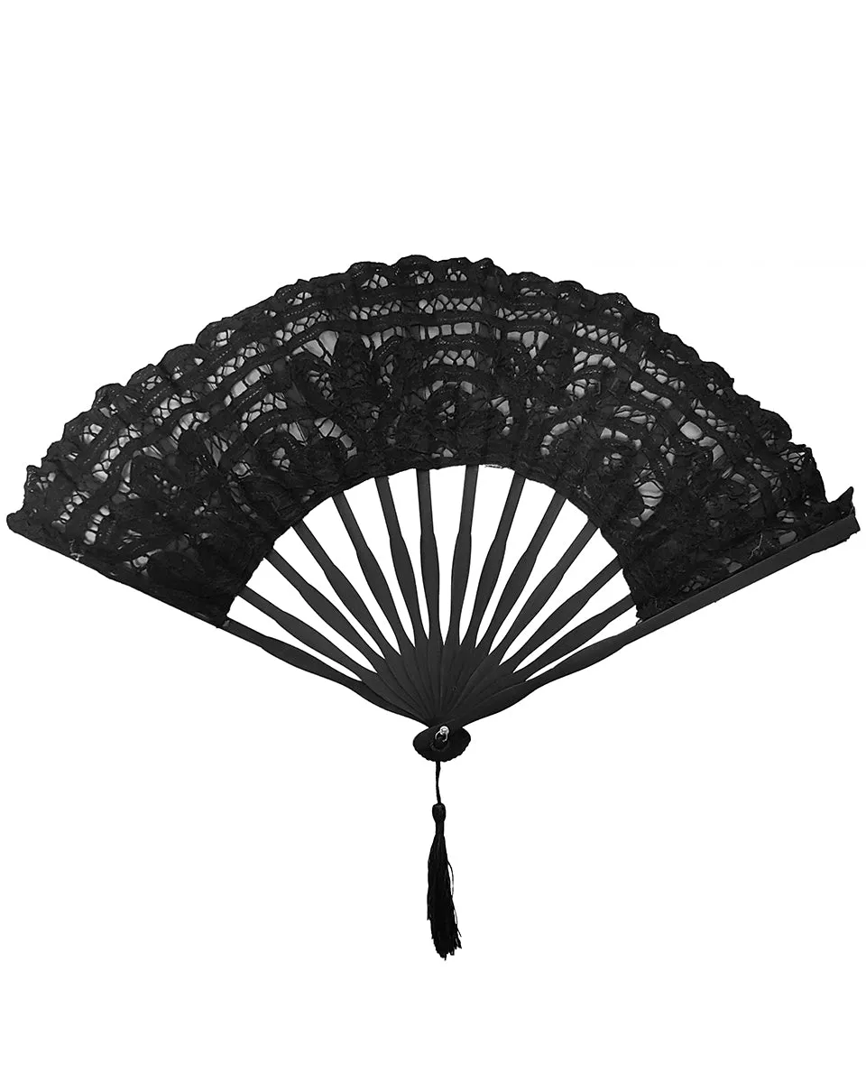 Dark In Love Gothic Lolita Lace Fan