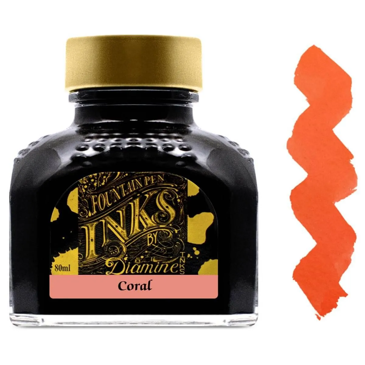 Diamine Fountain Pen Ink Bottle - 80 ml Coral | 7041