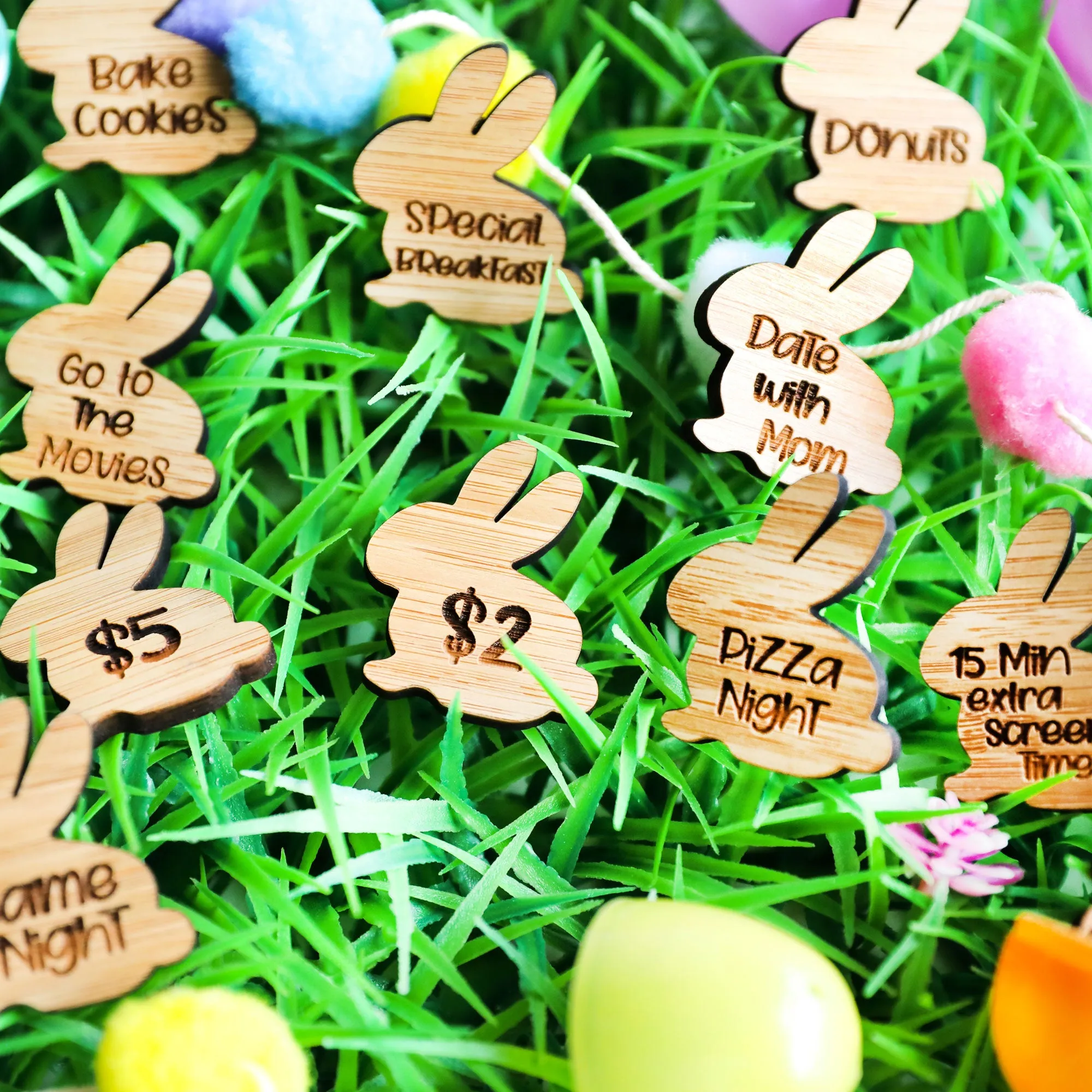 Digital File Easter Egg Filler Bunny Tokens Laser Cutting Files | 40 Designs | Glowforge file, SVG, EPS and PDF Files