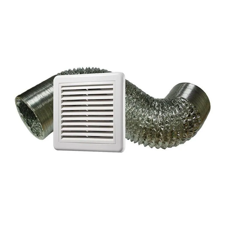 Ducting Kit in 100mm or 150mm with 3000mm/6000mm Ducting Aluminium and Grille Ventair - V100DKIT, V150DKIT