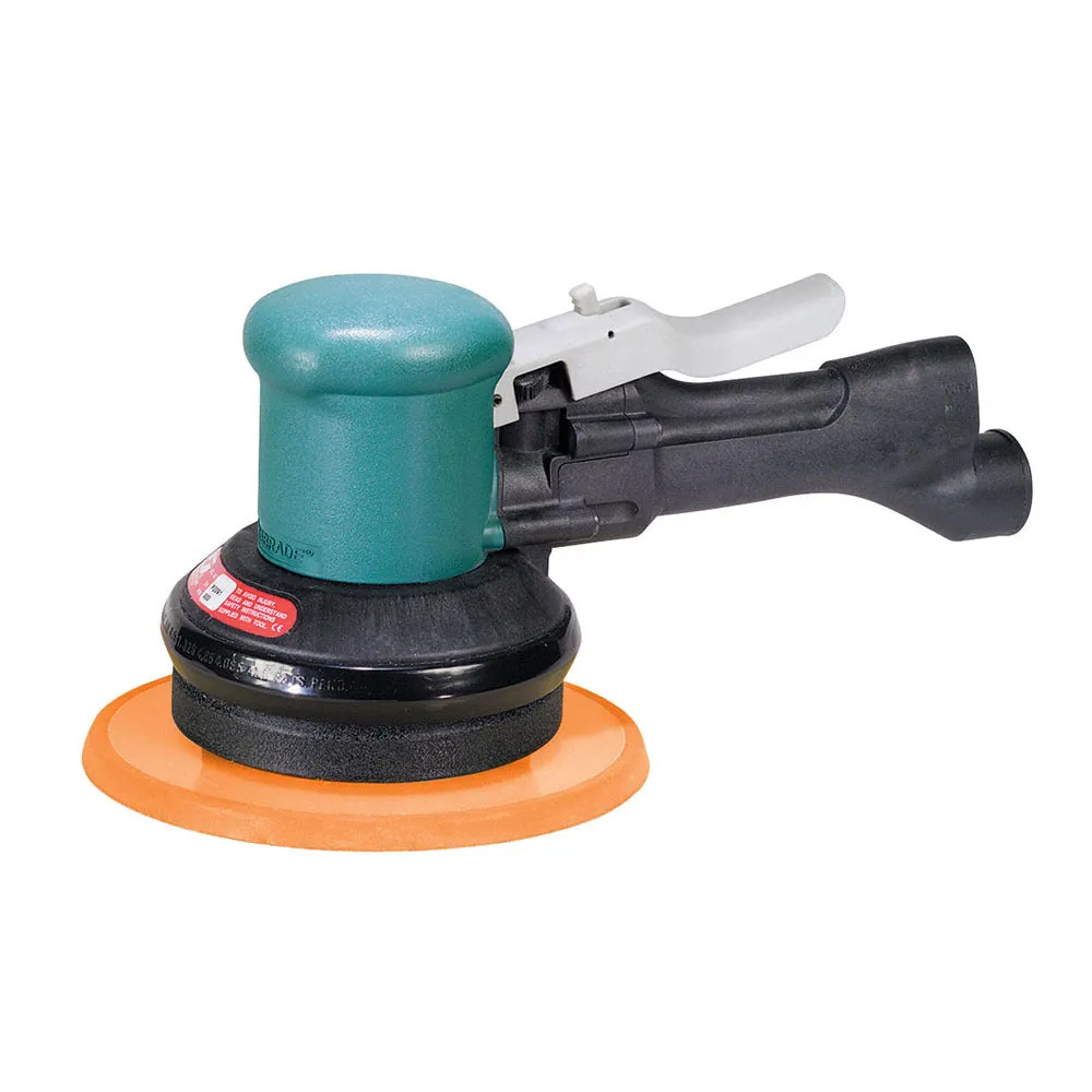 Dynabrade 6" (152 mm) Dia. Two-Hand Gear-Driven Sander, Non-Vacuum, .45 hp, 900 RPM, Rear Exhaust