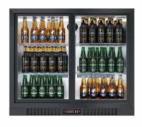 Empire Premium Double Door Low Profile 208 Litre Bottle Cooler Sliding Doors - CL-210SC-EE