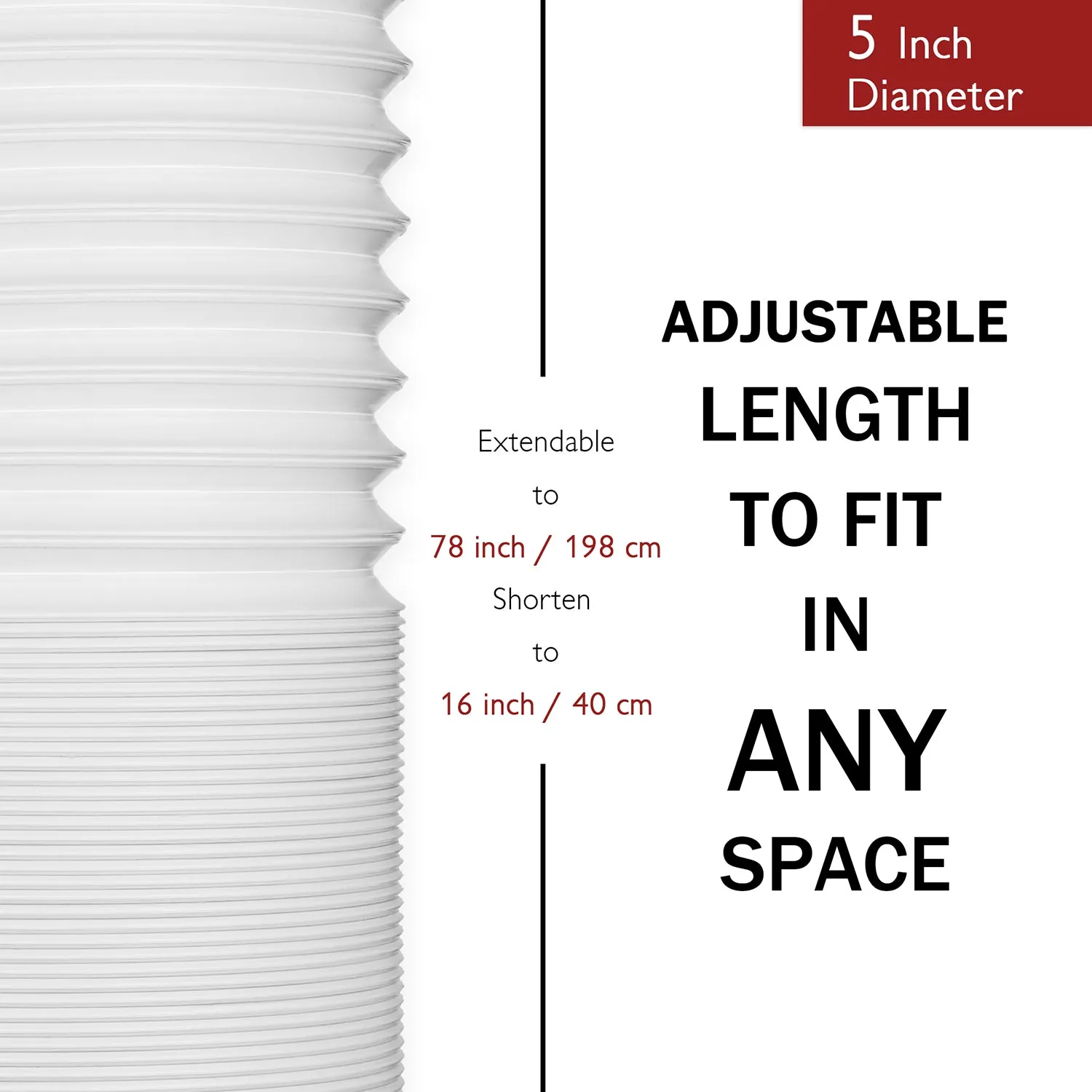 Exhaust Hose for Portable AC - Counter Clockwise