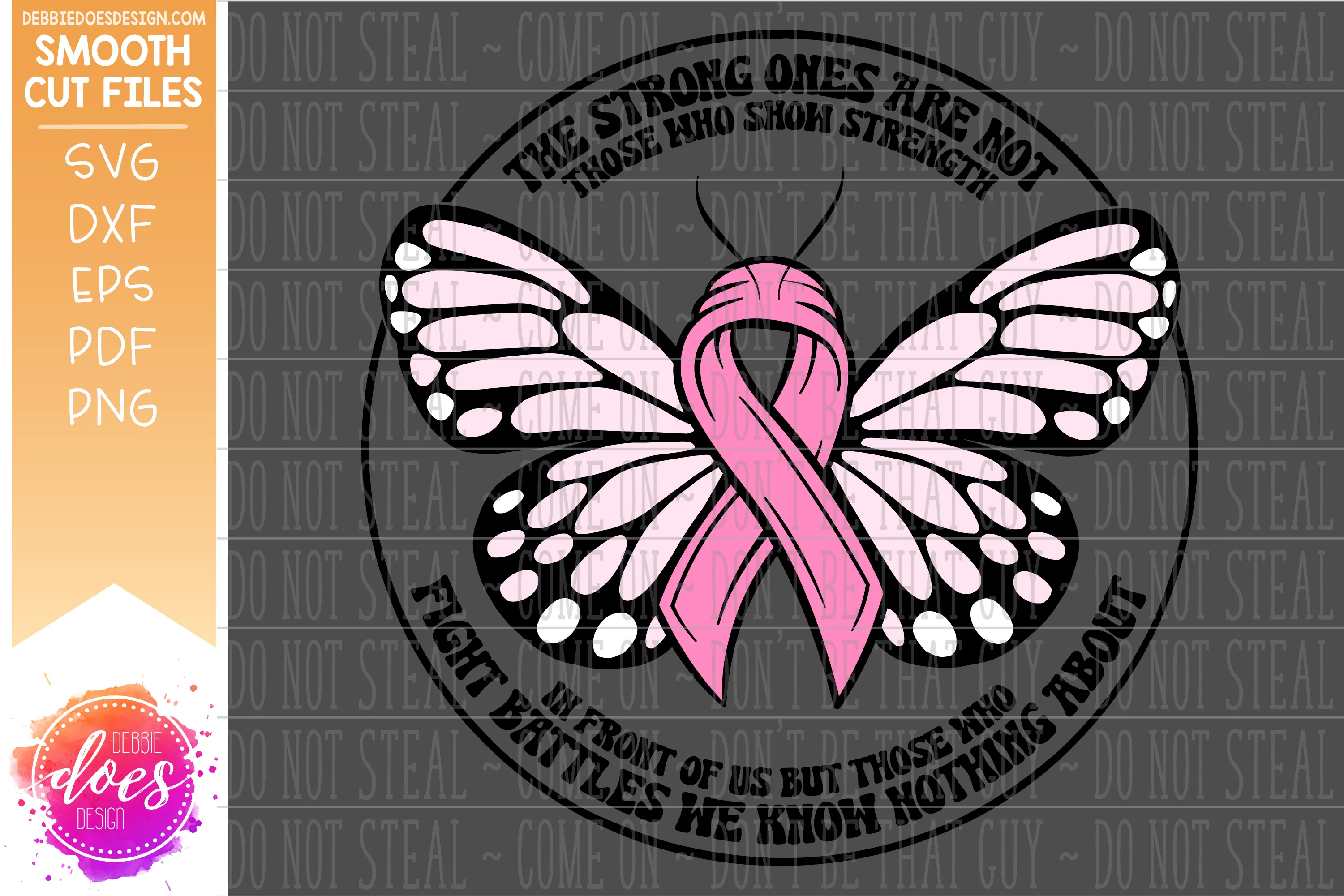 Fight Battles - Awareness Ribbon Butterfly - SVG File