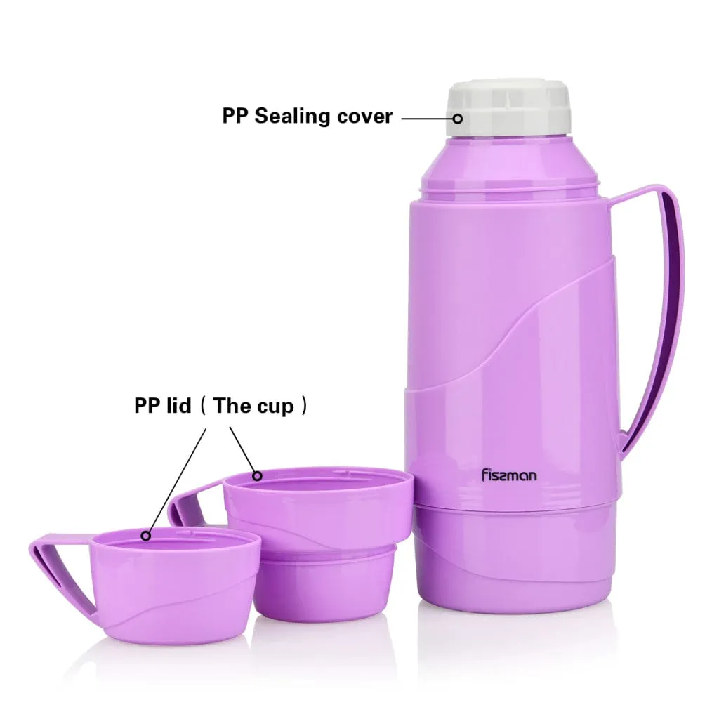 Fissman Portable Stainless Steel Vacuum Flask With Thermal Insulation Purple 1000L