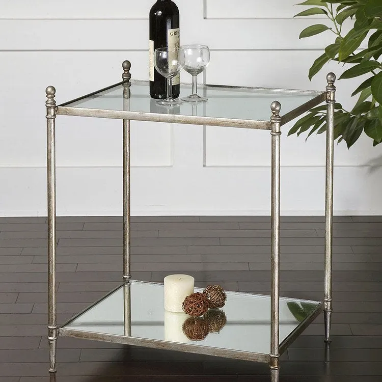 Gannon Mirrored Glass End Table