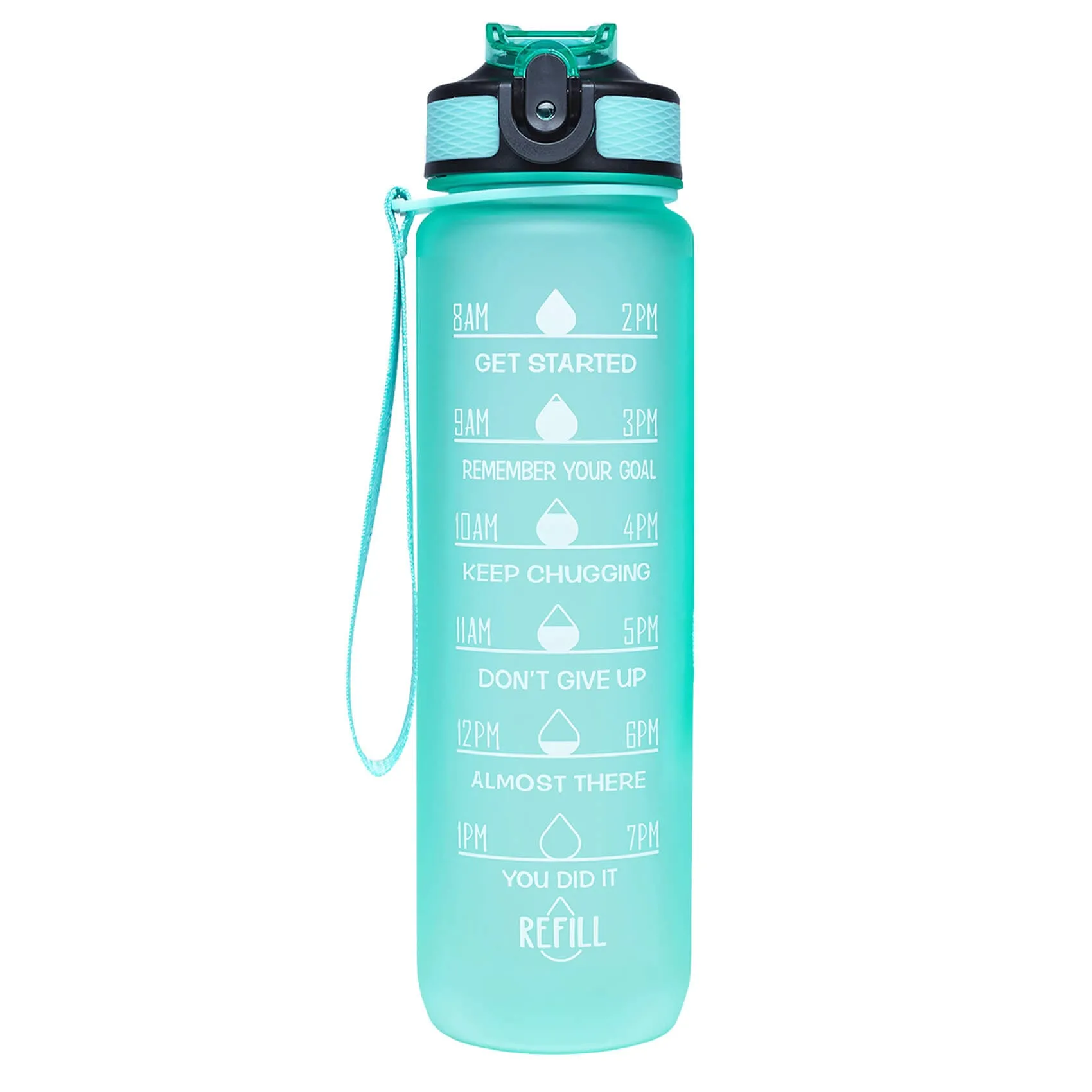 Giotto 32oz BPA Free Sports Water Bottle with Time Marker & Straw