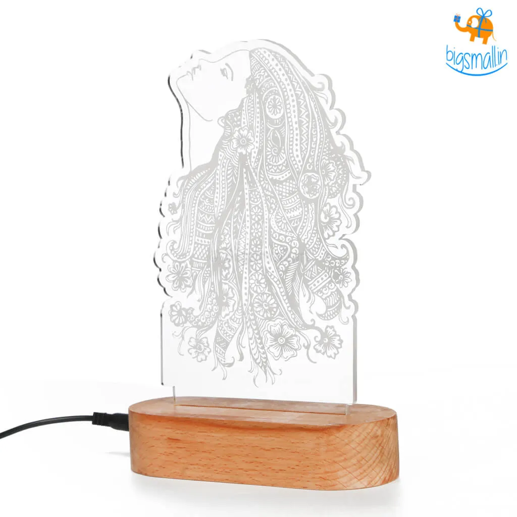 Girl Portrait Hologram Lamp