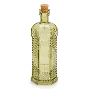 Glass Bottles Vintage Green with Cork Bottom