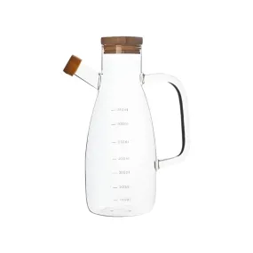 Glass Oil Bottle With Wooden Lid 1000ml