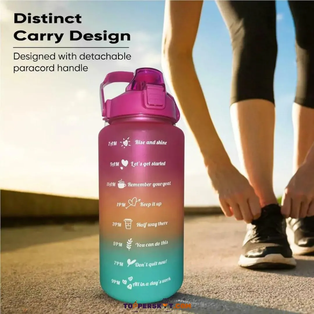 Gradient Color Motivational Drinking Water Bottle (Set of 4)