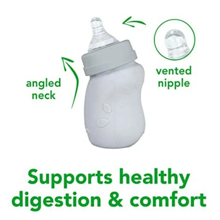 Green Sprouts Baby Bottle Made From Plants And Glass (5 oz) Grey