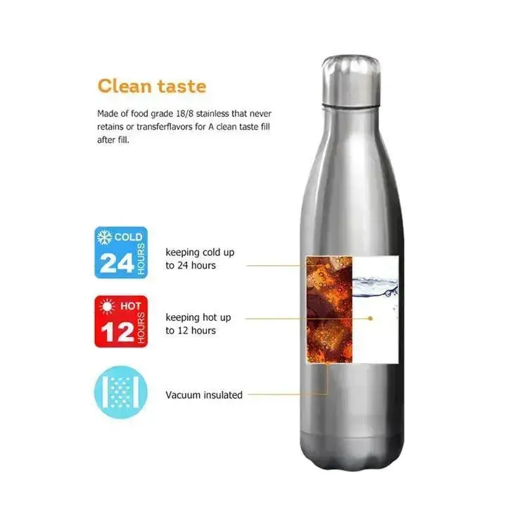 Grid Pattern Cola Metal Water Bottle (500 ml)