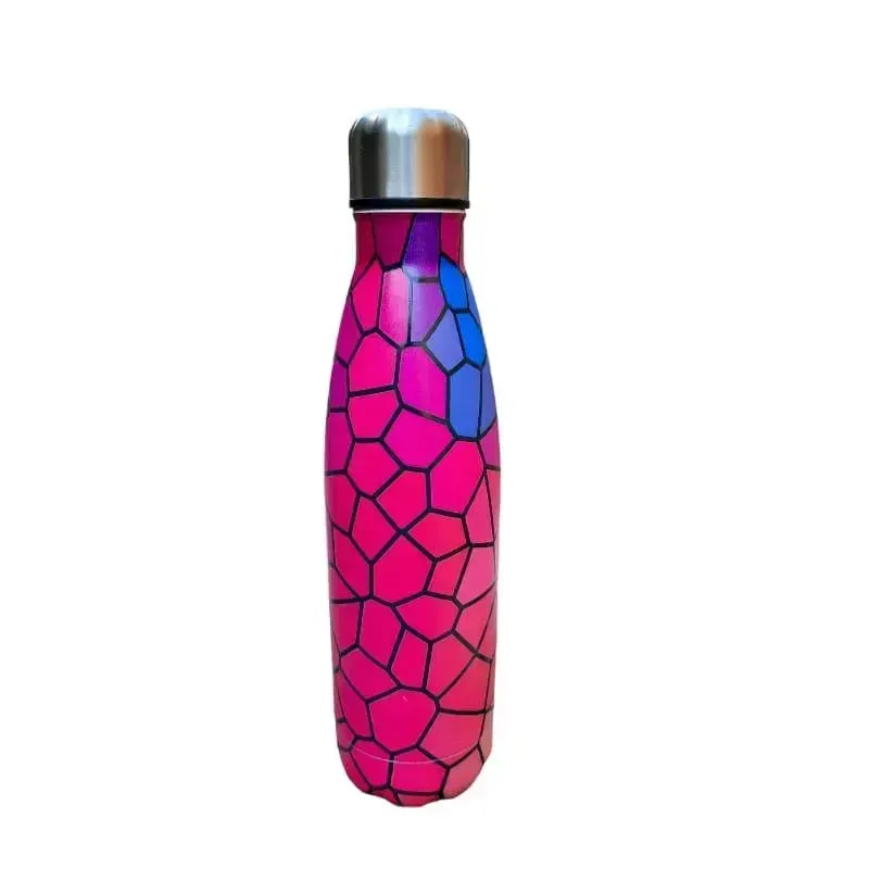 Grid Pattern Cola Metal Water Bottle (500 ml)