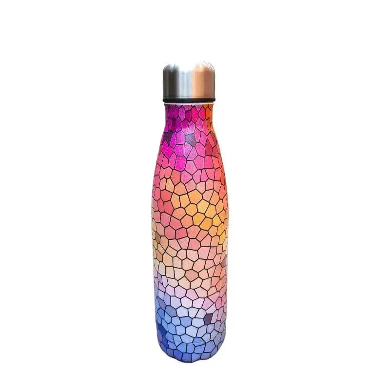 Grid Pattern Cola Metal Water Bottle (500 ml)