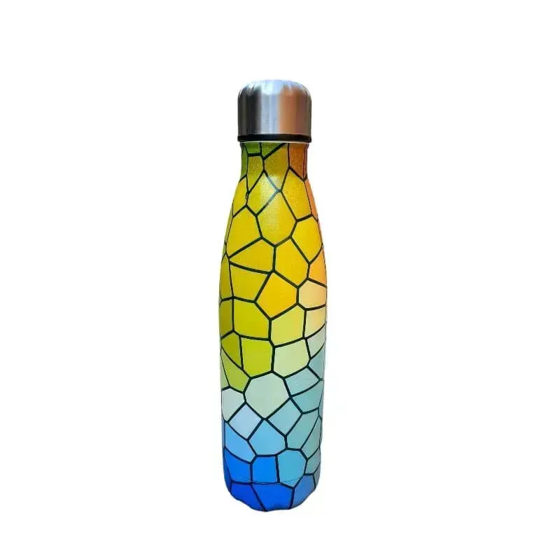 Grid Pattern Cola Metal Water Bottle (500 ml)