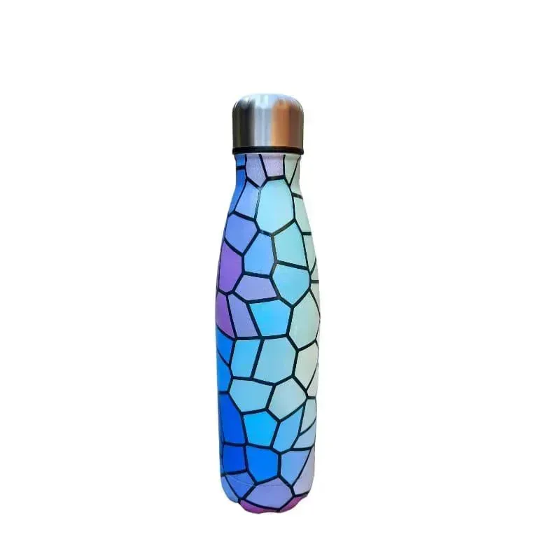 Grid Pattern Cola Metal Water Bottle (500 ml)