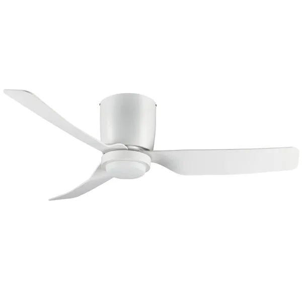 Hugger Low Profile Ceiling Fan by Fanco with LED Light – White 48″