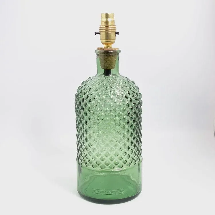 Jarapa Recycled Glass Diamond Bottle Sage Green