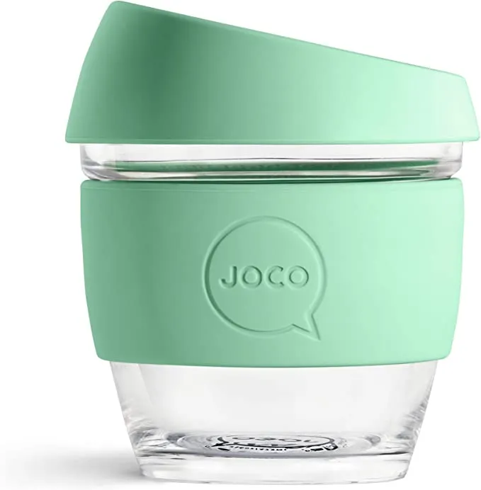 JOCO Reusable Glass Coffee Cup 8oz.