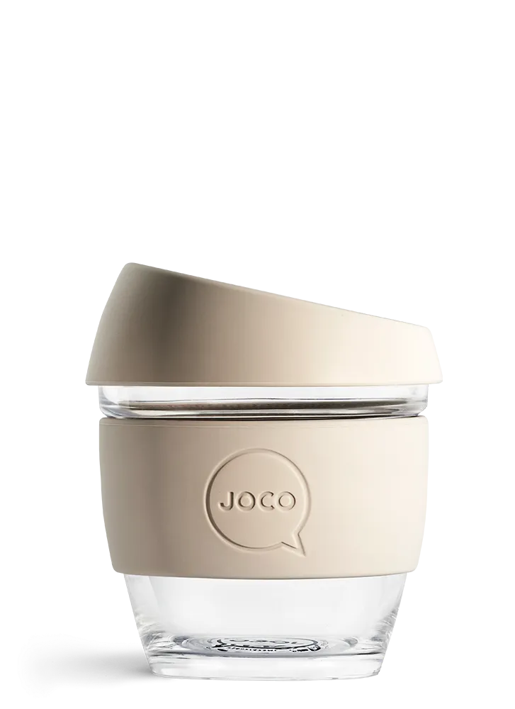 JOCO Reusable Glass Coffee Cup 8oz.