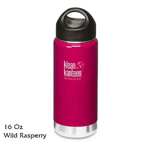 Klean Kanteen Insulated Stainless-Steel Wide-Mouth Bottle with Loop-Top Cap - 16 fl. oz.