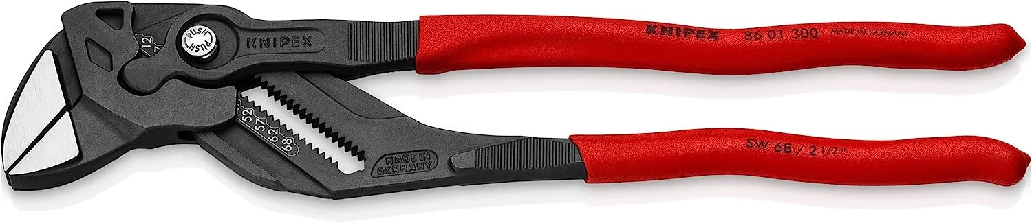 Knipex 86 01 300 Pliers Wrench 12", Black Finish with Non-Slip Textured Grip