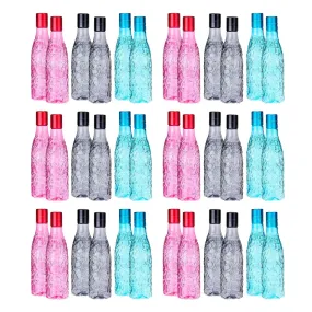 Kuber Industries Set of 6 Plastic Water Bottle | 1 Litre Round Plastic Water Bottle | Refrigerator Safe and BPA free PET Water Bottle |Perfect For School College Work Gym | Pack of 6 | Assorted