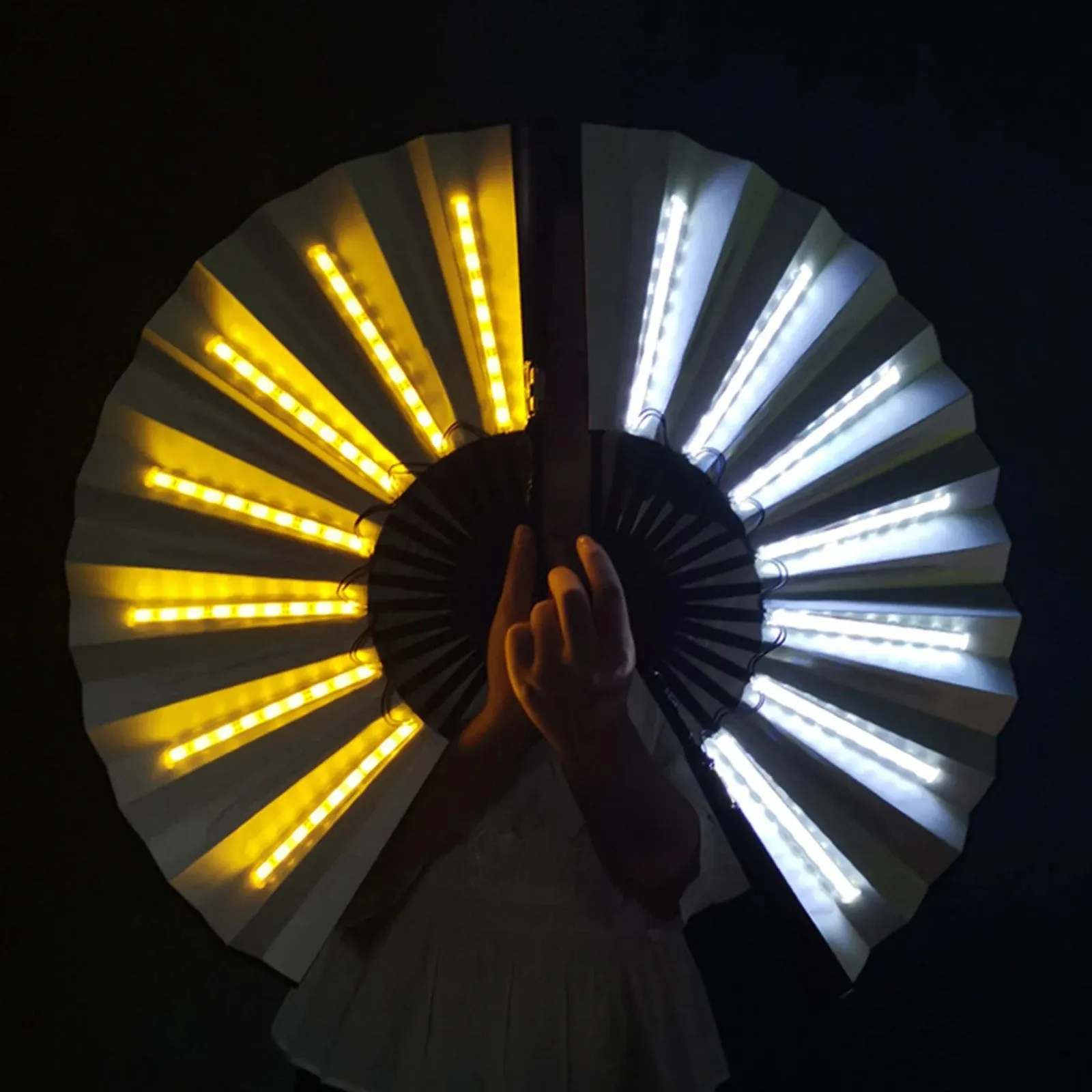 Large Yellow LED Hand Fan