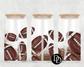 Leopard Football UV DTF Cup Wrap