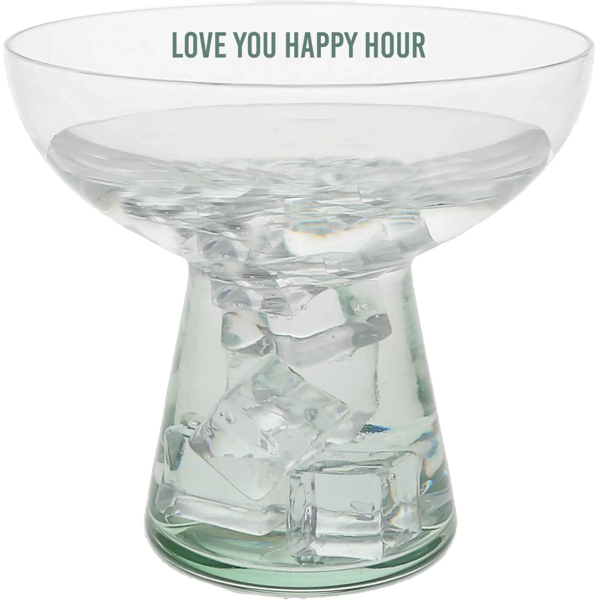 Love You Happy Hour 15 oz Cocktail Glass