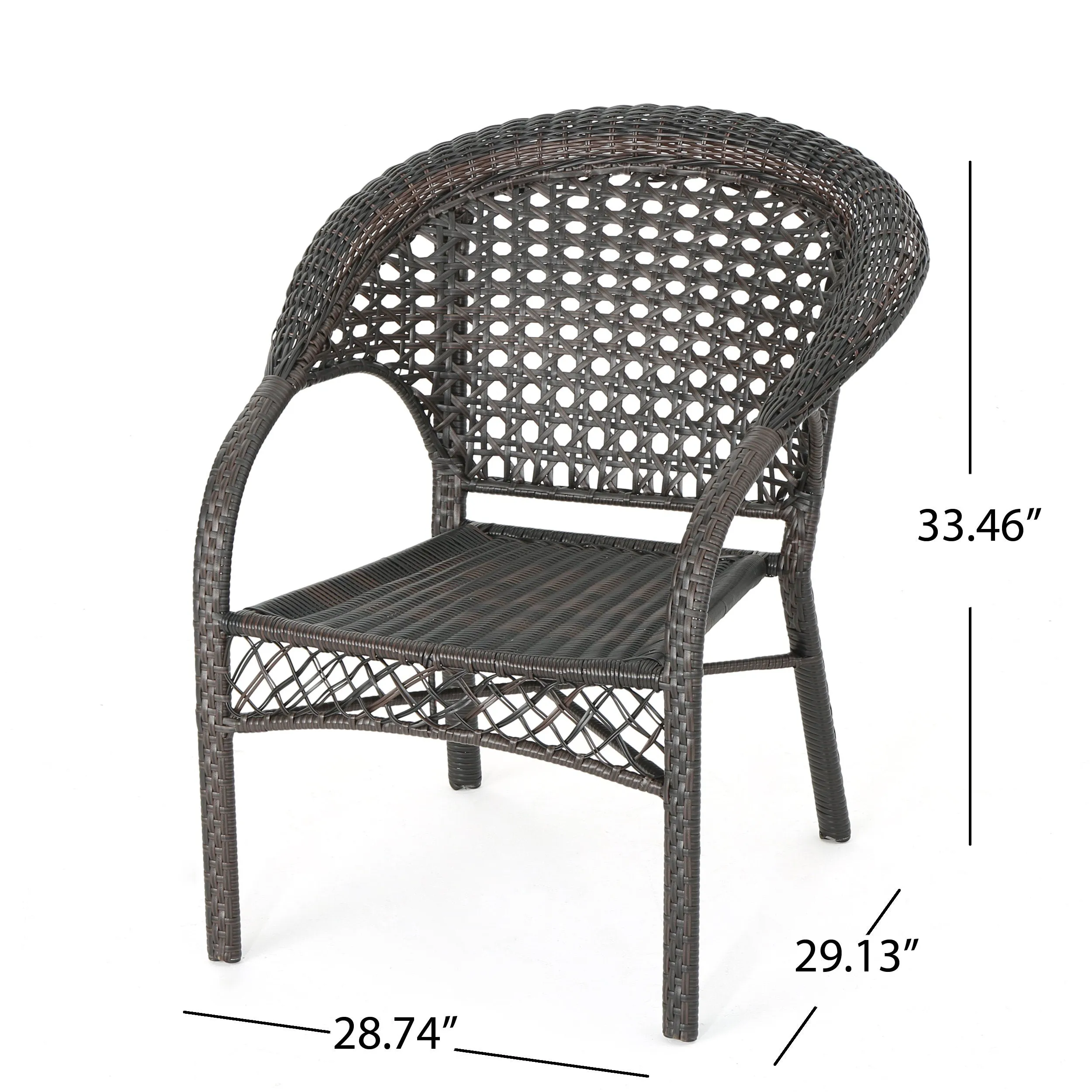 Malibu Brown 3pc Wicker Bistro Set