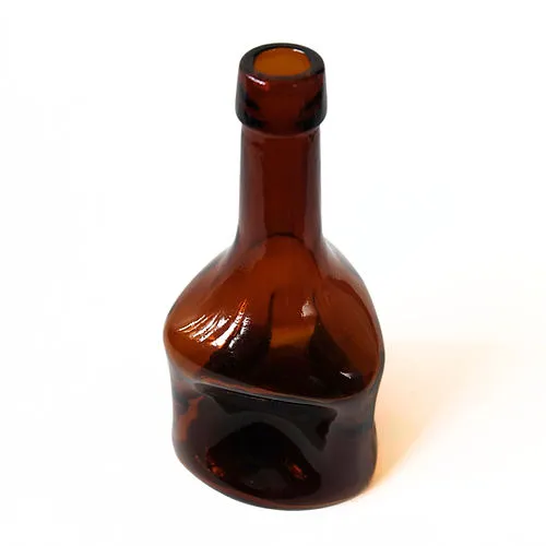 Mobler Vintage brown glass bottle unique design from Sweden early 1900s