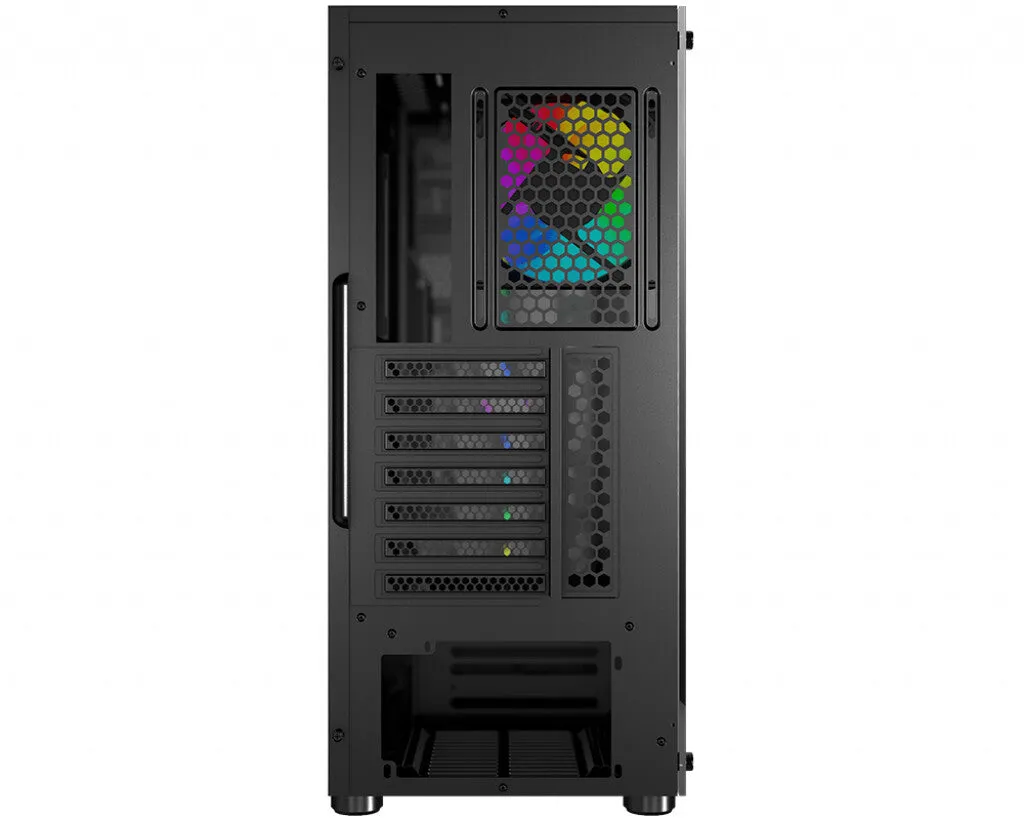 MSI MAG VAMPIRIC 010 Mid Tower Gaming Computer Case 'Black, 1x 120mm ARGB Fan, Mystic Light Sync, Tempered Glass Panel, ATX, mATX, mini-ITX'