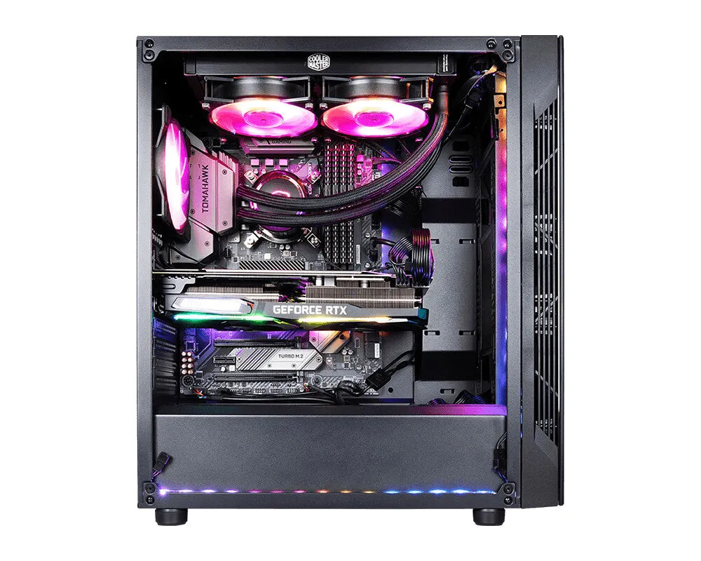 MSI MAG VAMPIRIC 010 Mid Tower Gaming Computer Case 'Black, 1x 120mm ARGB Fan, Mystic Light Sync, Tempered Glass Panel, ATX, mATX, mini-ITX'