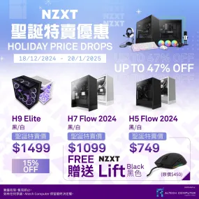 【NZXT 2024 聖誕跨年優惠】NZXT H9 ELITE Matte White 啞光白色 ARGB Tempered Glass ATX Case CM-H91EW-01