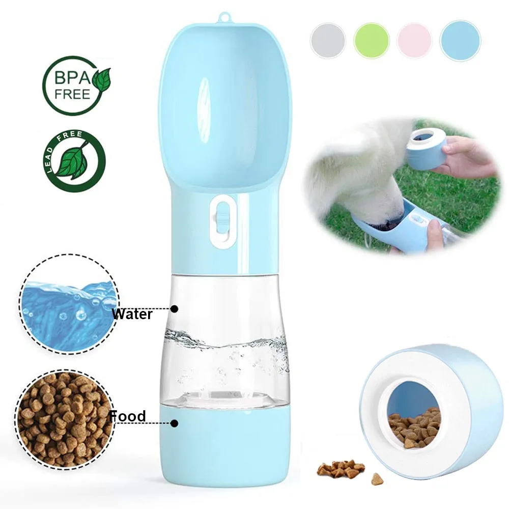 On the Go Water Bottle & Treat Dish for Dogs