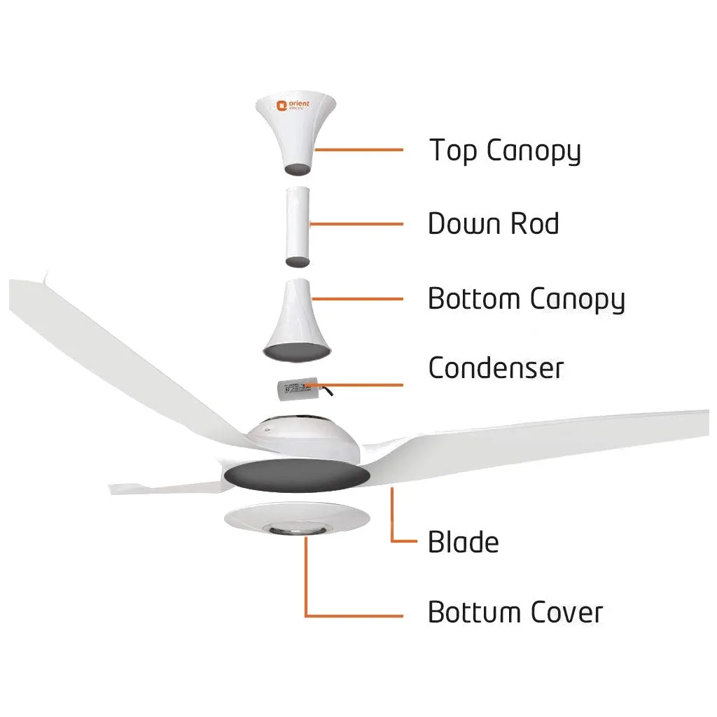 Orient Aerostorm Ceiling Fan 1320mm White