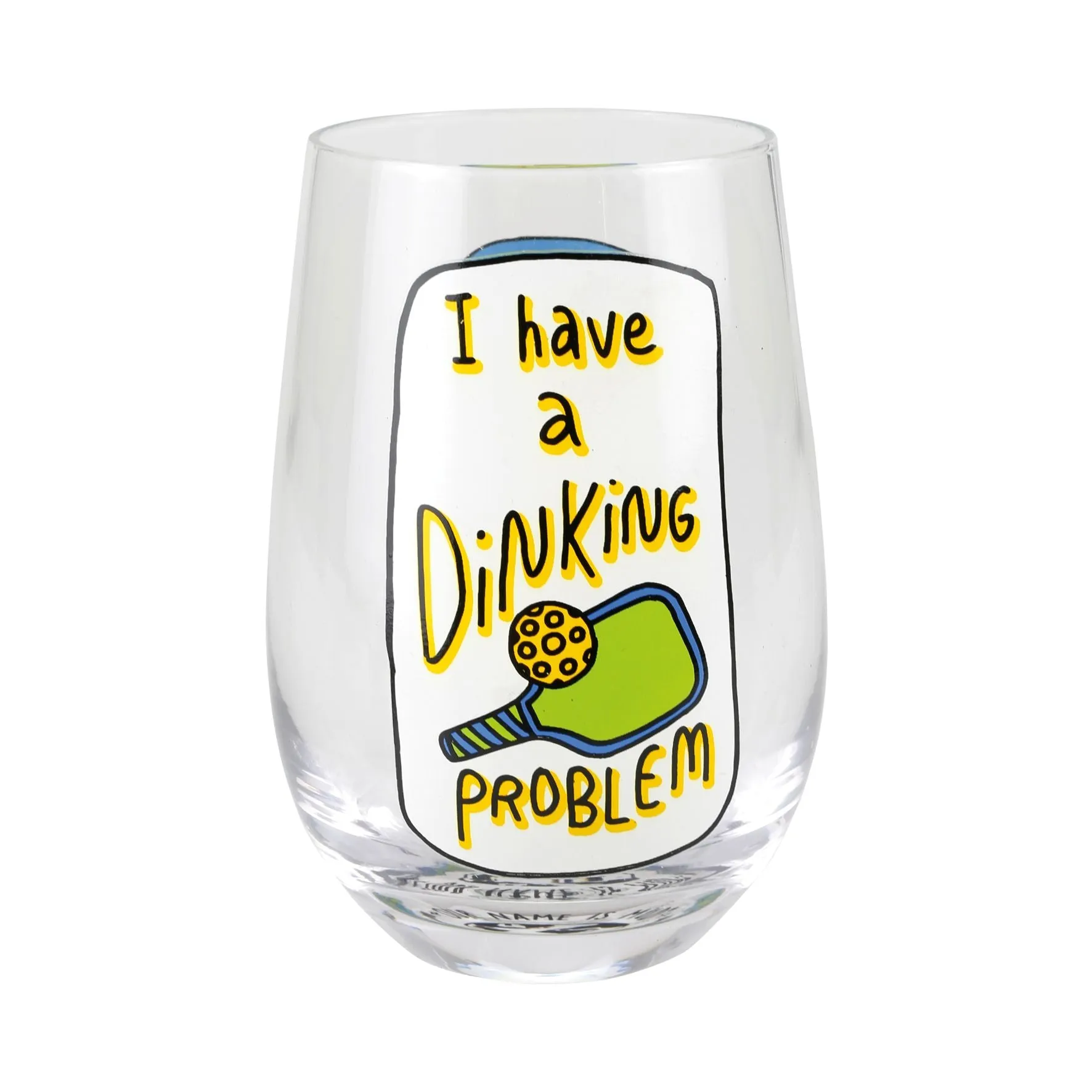 Pickleball Stemless Wine Glass