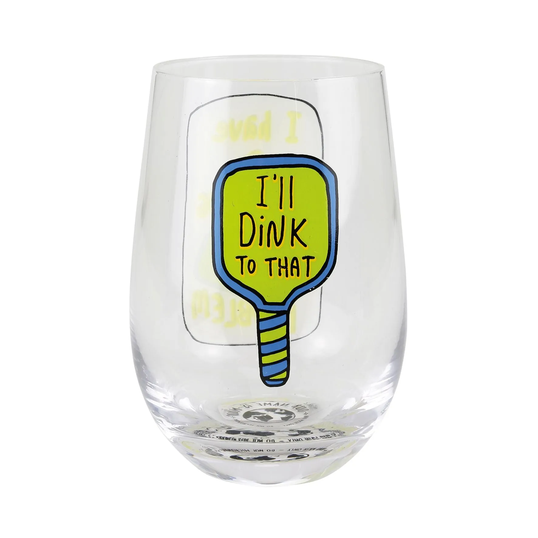 Pickleball Stemless Wine Glass