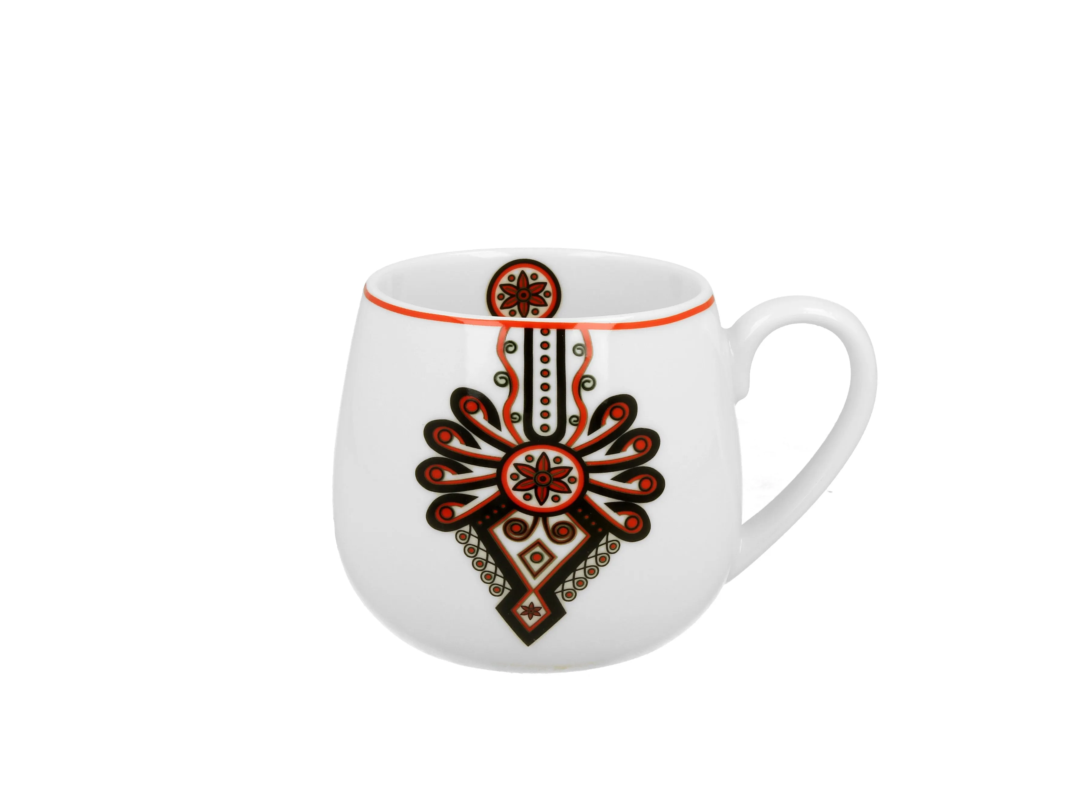 Polish Folk Art Porcelain Barrel Mug, 430ml - Goral Parzenica