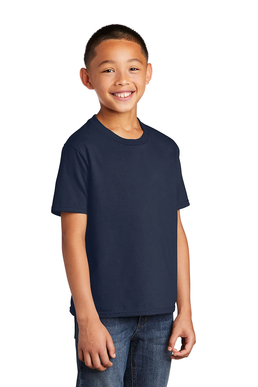 Port & Company Youth Fan Favorite Short Sleeve Crewneck T-Shirt - Deep Navy Blue