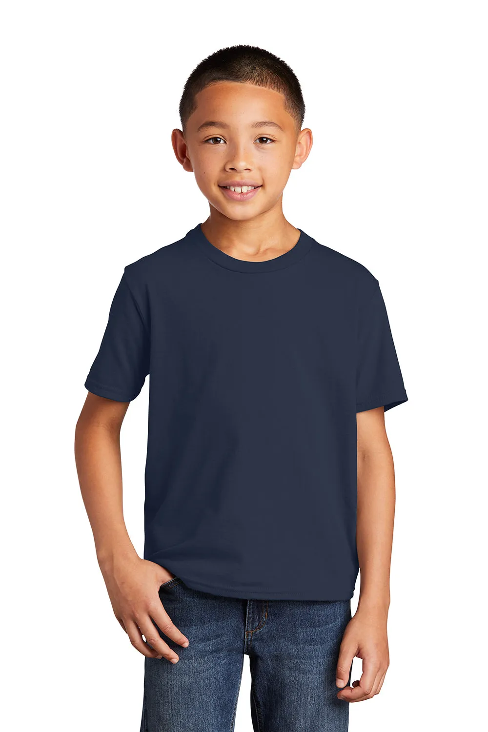 Port & Company Youth Fan Favorite Short Sleeve Crewneck T-Shirt - Deep Navy Blue