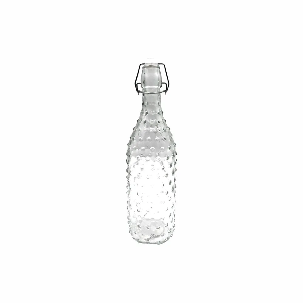 Regent Glass Bottle 1L with Clip Top Lid Hobnail 26131