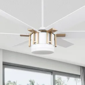 Sennin Modern Ceiling Fan with LED Light and Remote control 52 inch