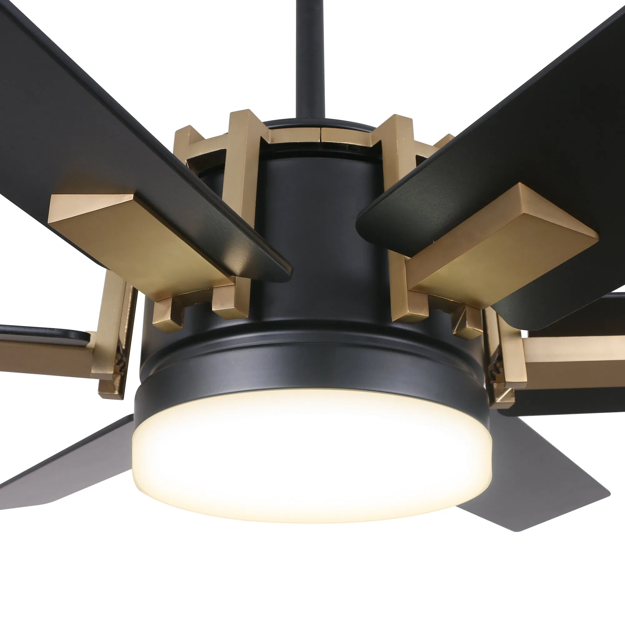 Sennin Modern Ceiling Fan with LED Light and Remote control 52 inch