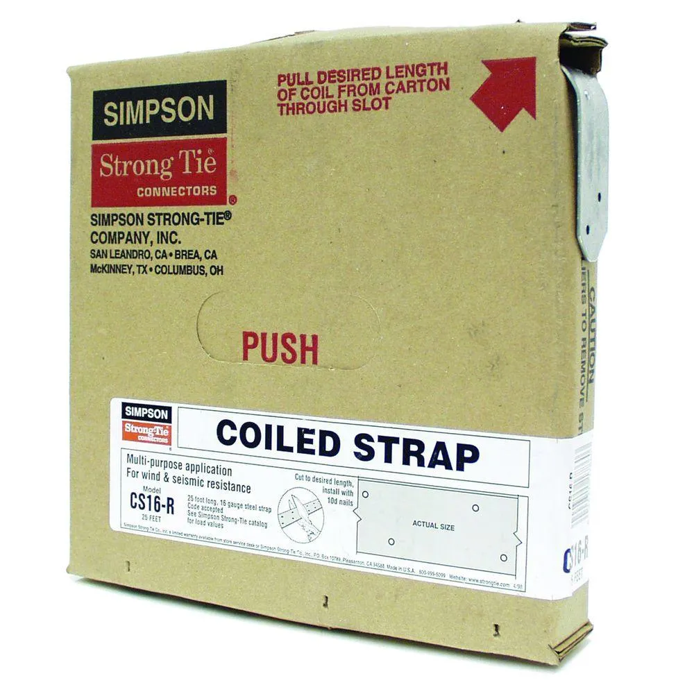 Simpson Strong-Tie CS16-R Galvanized Coiled Strap, 16-Gauge, 25'