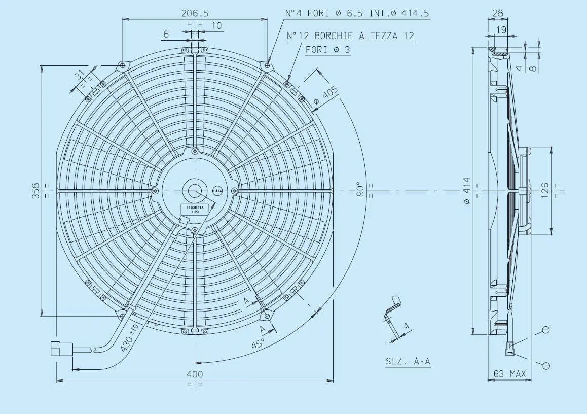 SPAL Electric Radiator Fan (16" - Pusher Style - Medium Profile - 1604 CFM) 30101517